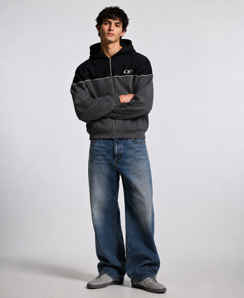 Present Panel Zip Hoodie - Core Grey
