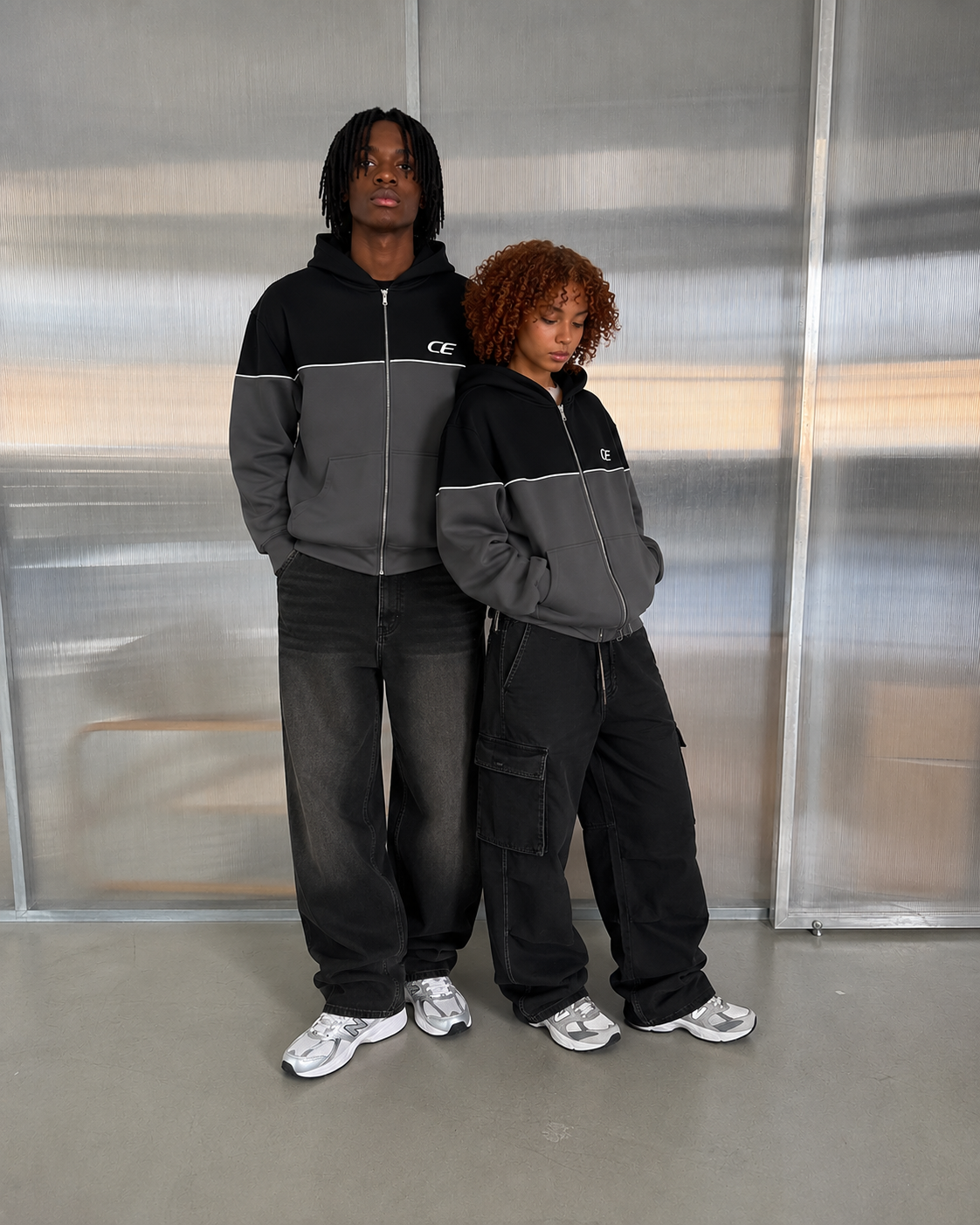 Present Panel Zip Hoodie - Core Grey