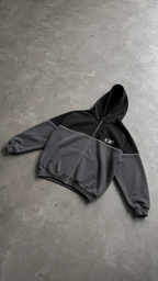 Present Panel Zip Hoodie - Core Grey
